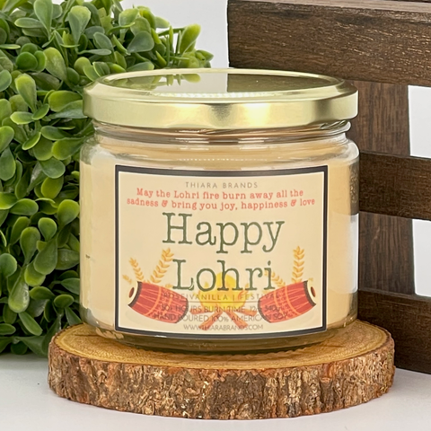 Happy Lohri Candle Tan Label